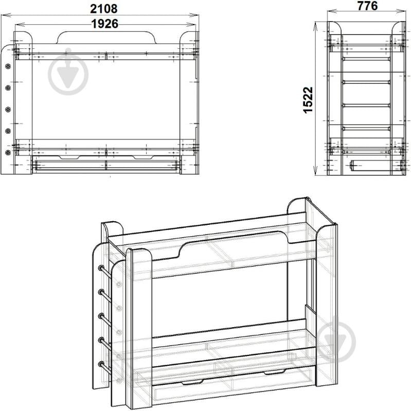 Кровать Компанит Твикс 70x190 см нимфея альба - фото 3