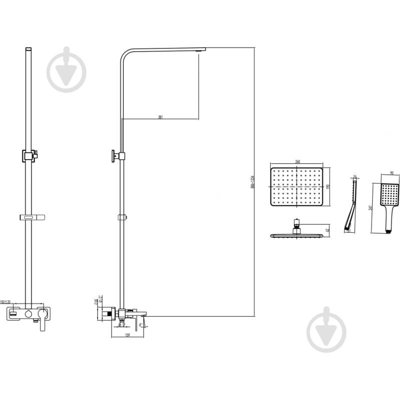 Душова система Corso Bilancino з картриджним змішувачем Corso - фото 15 Душова система Corso Bilancino з картриджним змішувачем Corso - фото 15