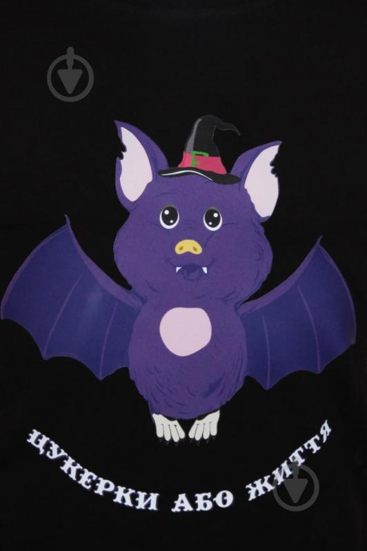 Футболка для дівчаток/для хлопчиків WP Merchandise Halloween Кажанчик р.128–134 чорний 22134 - фото 2