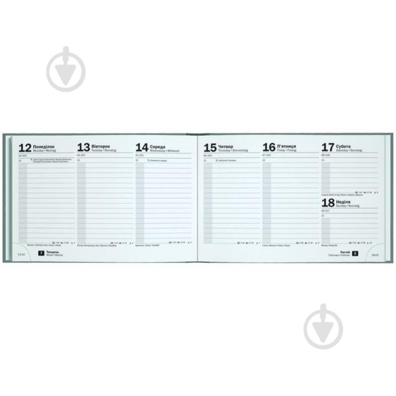 Щотижневик датований кишеньковий Linesse Brunnen A6 2026 73-755 69 566 морський зелений - фото 4