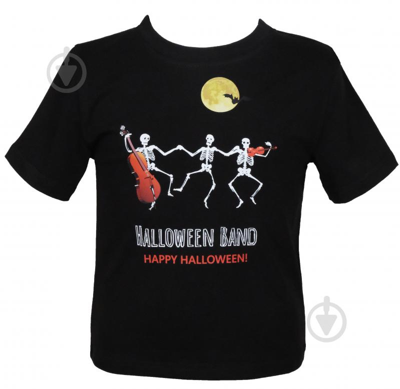 Футболка для дівчаток/для хлопчиків WP Merchandise Halloween Скелети р.116–122 чорний 22122 - фото 1