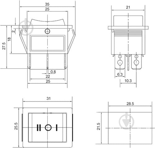 Кнопка Аско-Укрем KCD2-203 B/B A0140040106 - фото 3