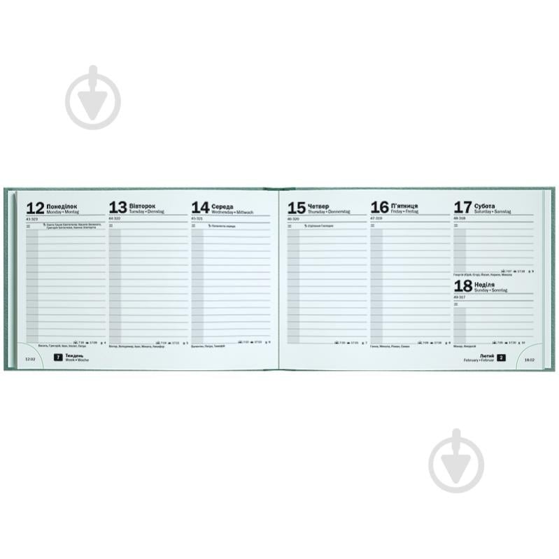 Щотижневик кишеньковий датований Torino Trend Brunnen A6 2026 73-755 38 536 бірюзовий - фото 3 Щотижневик кишеньковий датований Torino Trend Brunnen A6 2026 73-755 38 536 бірюзовий - фото 3