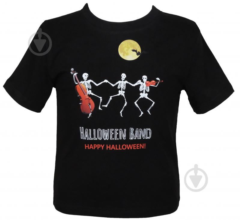 Футболка для дівчаток/для хлопчиків WP Merchandise Halloween Скелети р.164–170 чорний 22170 - фото 1