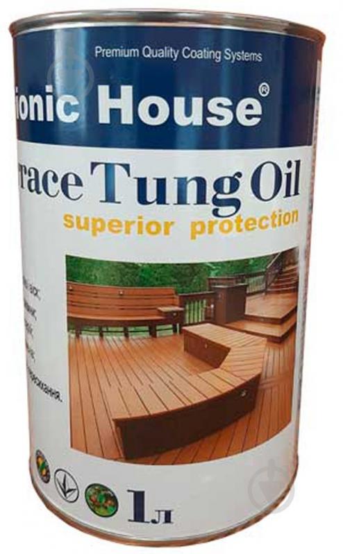 Олія тунгова Bionic House для терас Terrace Tung Oil горіх 1 л - фото 2