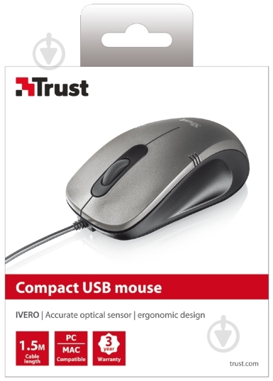 Мышь Trust Ivero Compact (20404) black/grey (20404) - фото 4