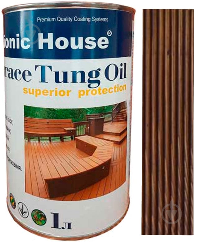 Олія тунгова Bionic House для терас Terrace Tung Oil палісандр 1 л - фото 1