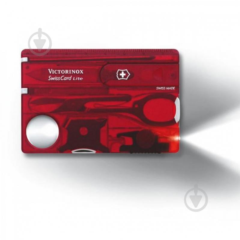 Мультитул Victorinox SwissCard Lite, червоний 0.7300.T - фото 1