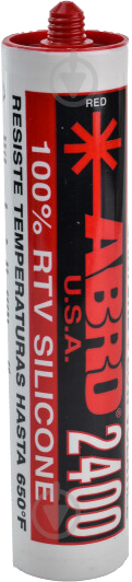 Герметик силіконовий ABRO високотемпературний картридж (SS-2400) червоний 310 г - фото 1