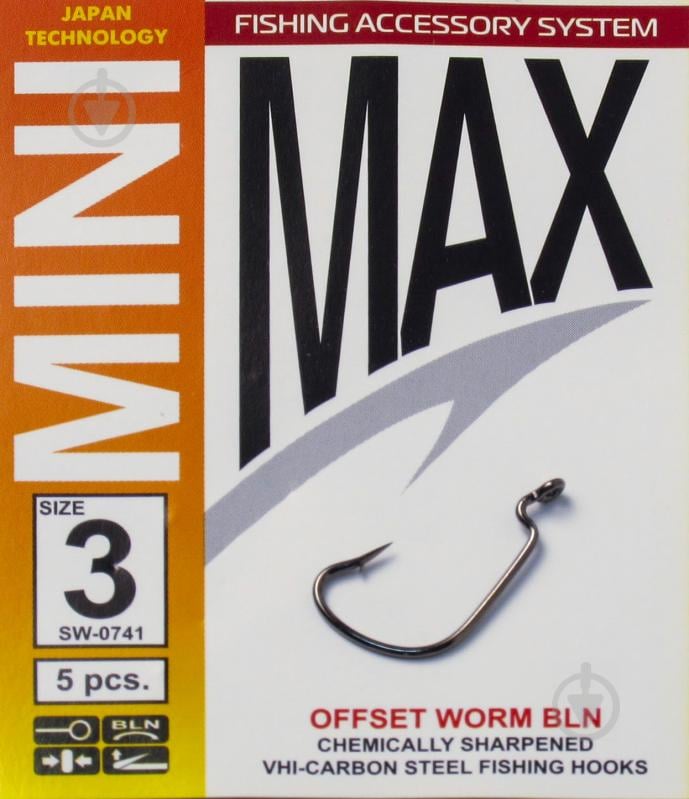 Гачок MiniMax Offset Worm №3 5 шт. SW0741-3 - фото 1