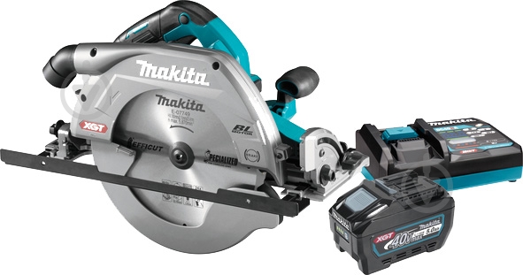 Пила дисковая Makita аккумуляторная ручная XGT 40 V Max 270 мм HS011GT201 - фото 1