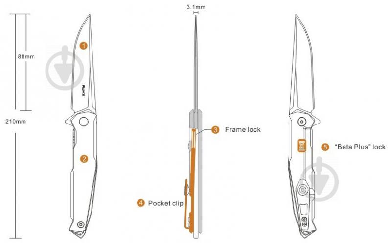 Ніж складаний Ruike P108-SF - фото 3