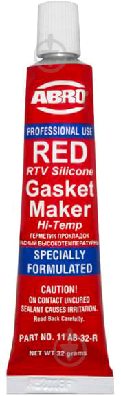 Герметик силиконовый ABRO высокотемпературных прокладок (11-AB CH-32 R) красный 32 г - фото 1