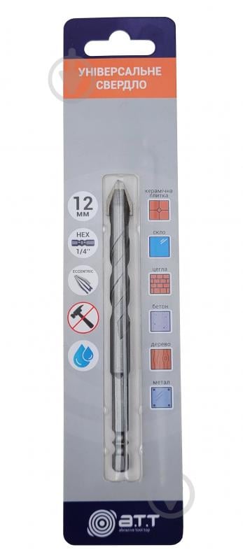 Сверло универсальное A.T.T. с эксцентриковым острием 12 мм 1/4" 1 шт. 81961934 - фото 2 Сверло универсальное A.T.T. с эксцентриковым острием 12 мм 1/4" 1 шт. 81961934 - фото 2