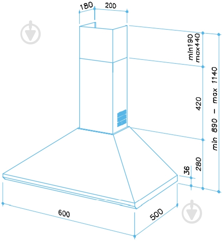 Вытяжка Best K 240 BL 60 - фото 8