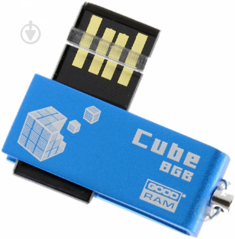 Флеш-пам'ять USB GOODRAM Cube 8 ГБ USB 2.0 blue (PD8GH2GRCUBR9) - фото 1
