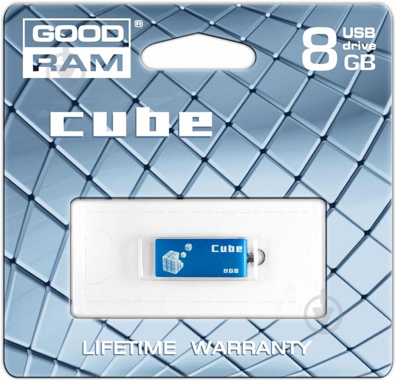 Флеш-пам'ять USB GOODRAM Cube 8 ГБ USB 2.0 blue (PD8GH2GRCUBR9) - фото 3