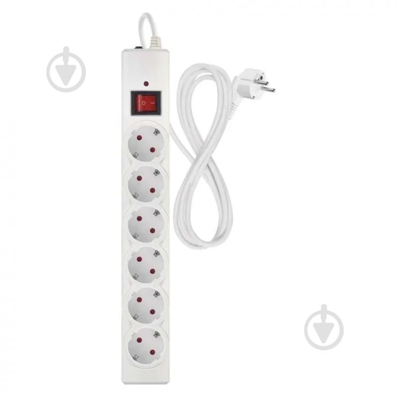 Мережевий фільтр Emos 10 A 2300 Вт із заземленням 6 гн. білий 1,5 м P54215 - фото 2