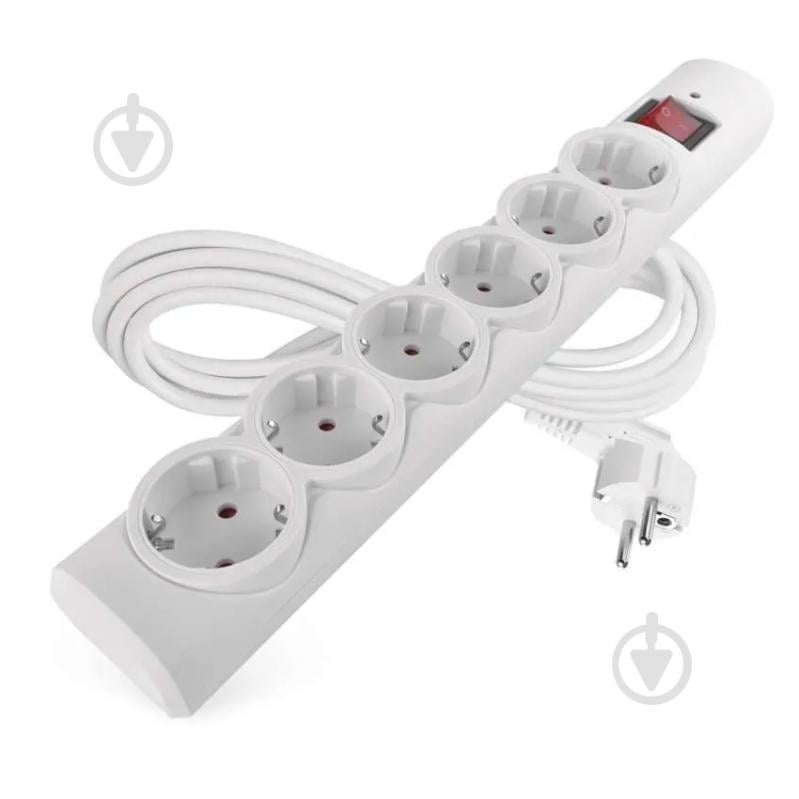 Сетевой фильтр Emos 10 A 2300 Вт с заземлением 6 гн. белый 3 м P54216 - фото 1