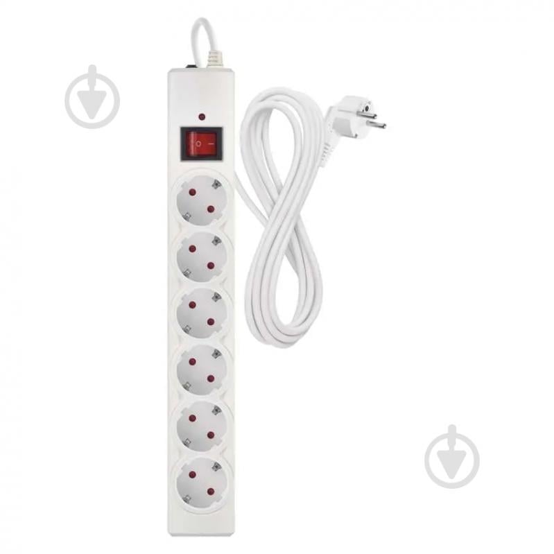 Сетевой фильтр Emos 10 A 2300 Вт с заземлением 6 гн. белый 3 м P54216 - фото 2