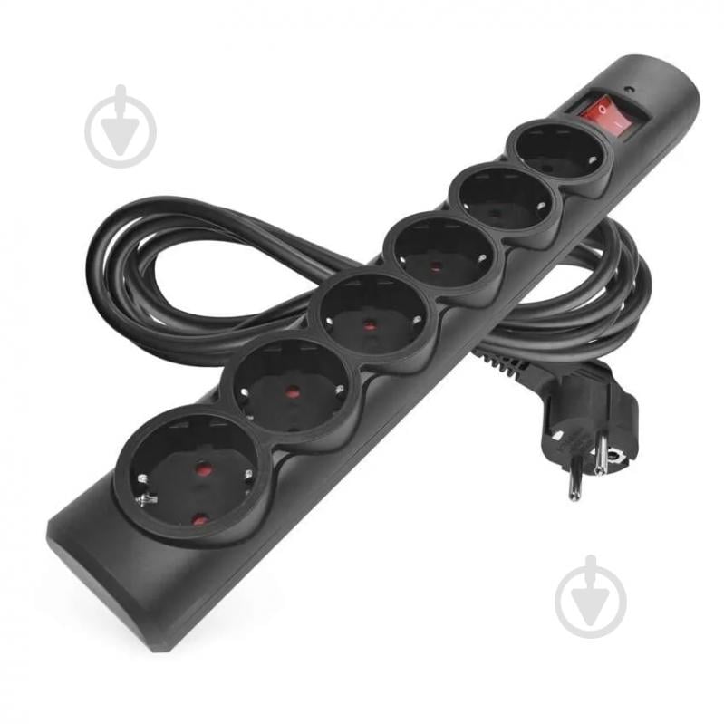 Мережевий фільтр Emos 10 A 2300 Вт із заземленням 6 гн. чорний 3 м P54219 - фото 1 Мережевий фільтр Emos 10 A 2300 Вт із заземленням 6 гн. чорний 3 м P54219 - фото 1