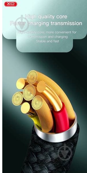 Кабель Xo NB235 Zebra Series Braided USB-A to Micro 1 м черный (NB235_M_Black) - фото 3