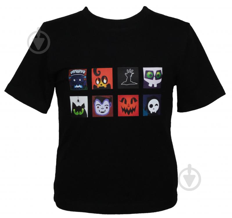 Футболка для девочек/для мальчиков WP Merchandise Halloween Монстро-кубики р.92-98 черный 22098 - фото 1