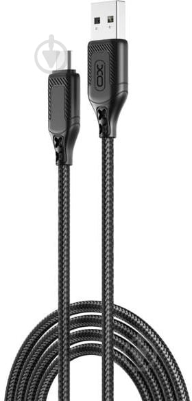 Кабель Xo NB235 Zebra Series Braided USB-A to Type-C 1 м черный (NB235_C_Black) - фото 1