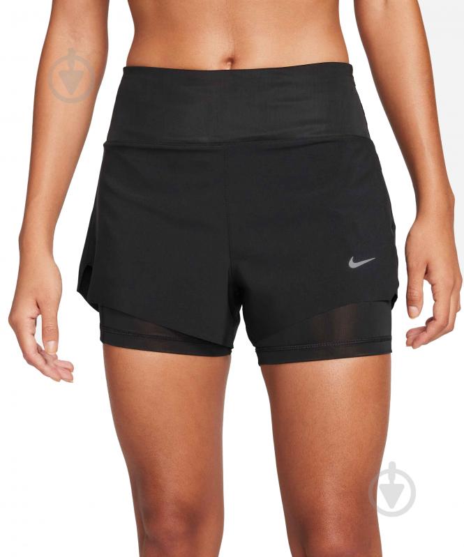 Шорти Nike W NK SWIFT DF MR 3IN 2N1 SHORT DX1029-010 р. XS чорний - фото 2