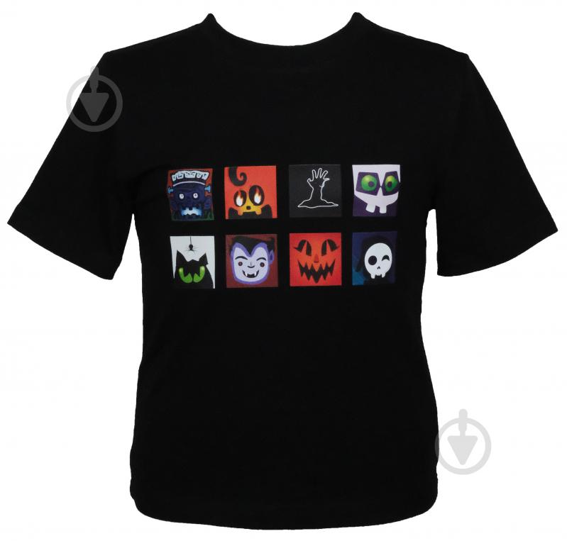 Футболка для дівчаток/для хлопчиків WP Merchandise Halloween Монстро-кубики р.116–122 чорний 22122 - фото 1