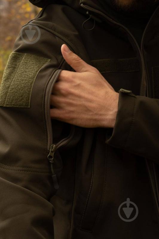 Куртка чоловіча демісезонна LOGOS-Tac тактична "Softshell" тепла, під шеврон 04-07-00-0012 р.4XL хакі - фото 5