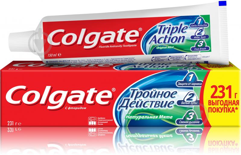 Зубна паста Colgate Потрійна дія Натуральна м'ята комплексна 150 мл - фото 1