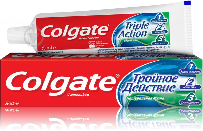 Зубна паста Colgate Потрійна дія Натуральна м'ята комплексна 50 мл - фото 1