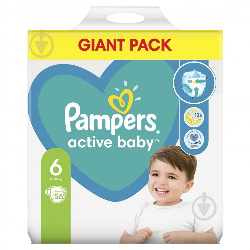 Подгузники Pampers Active Baby 6 13-18 кг 56 шт. - фото 1