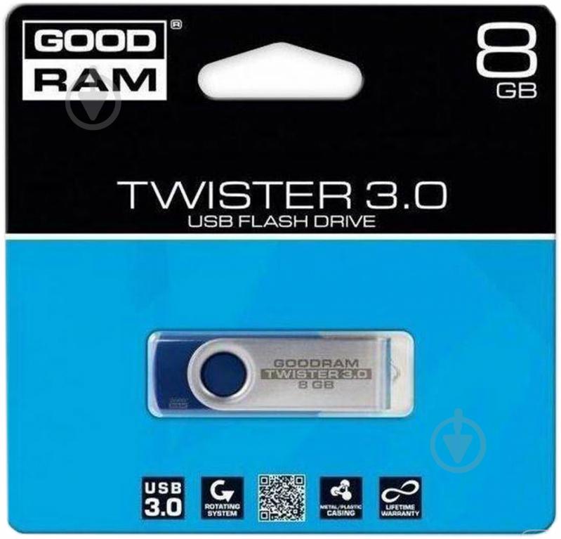 Флеш-пам'ять USB GOODRAM Twister 8 ГБ USB 3.0 blue (PD8GH3GRTSBR9) - фото 3