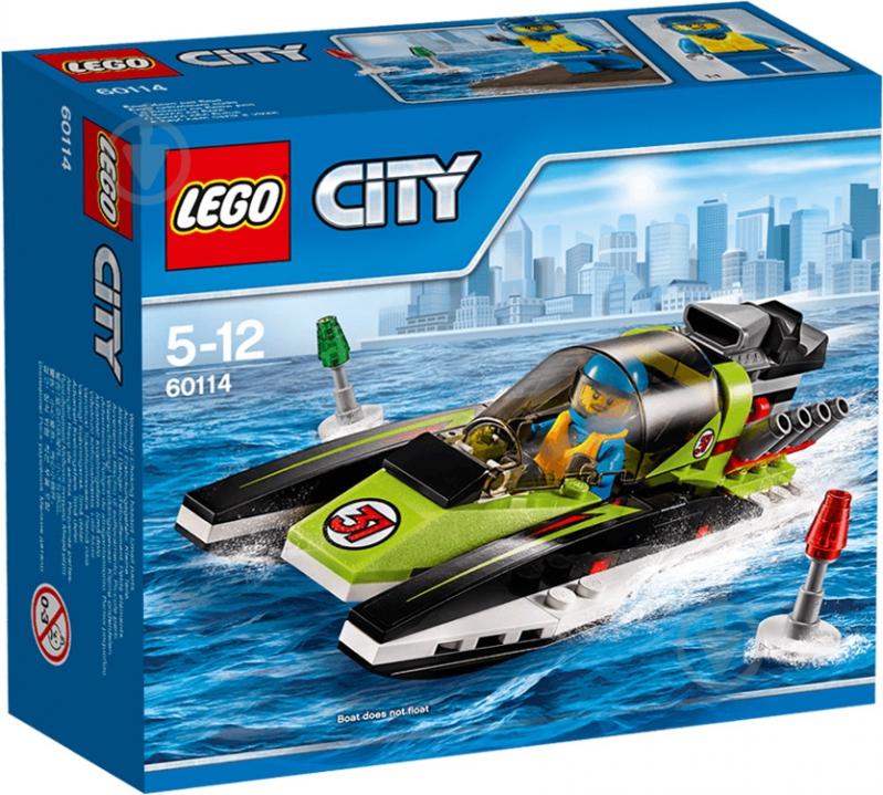 Конструктор LEGO City Гоночный катер 60114 - фото 1 Конструктор LEGO City Гоночный катер 60114 - фото 1