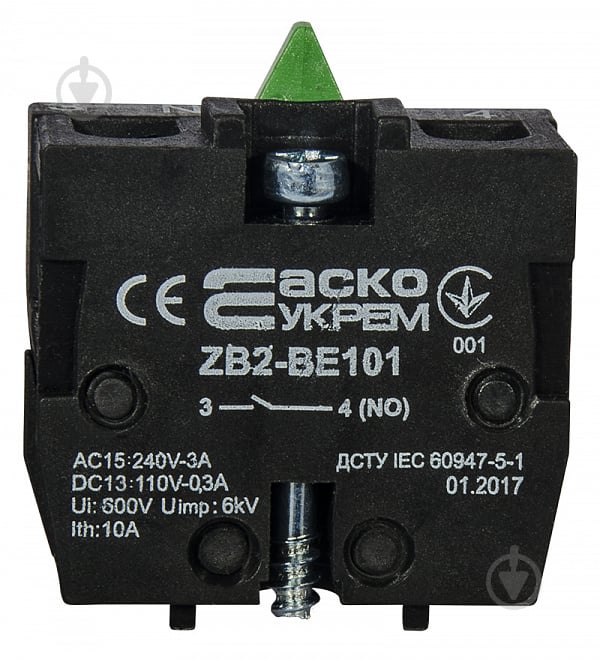 Кнопка Аско-Укрем Контакт ZB2-BE101 NO A0140010027 - фото 2