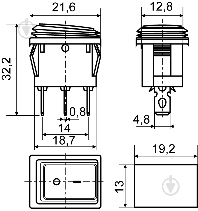 Кнопка Аско-Укрем KCD1-2-101W B/B A0140040057 - фото 3