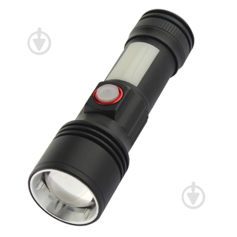 Фонарик аккумуляторный Quantum QM-FL1031 Adept 10W LED zoom + COB c USB черный - фото 3