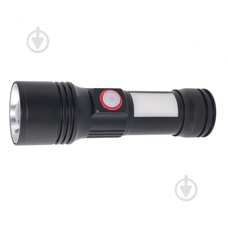 Фонарик аккумуляторный Quantum QM-FL1031 Adept 10W LED zoom + COB c USB черный - фото 9