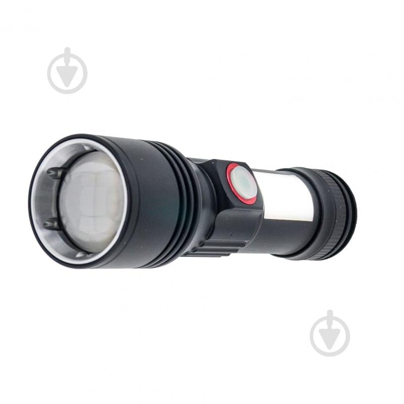 Фонарик аккумуляторный Quantum QM-FL1031 Adept 10W LED zoom + COB c USB черный - фото 7