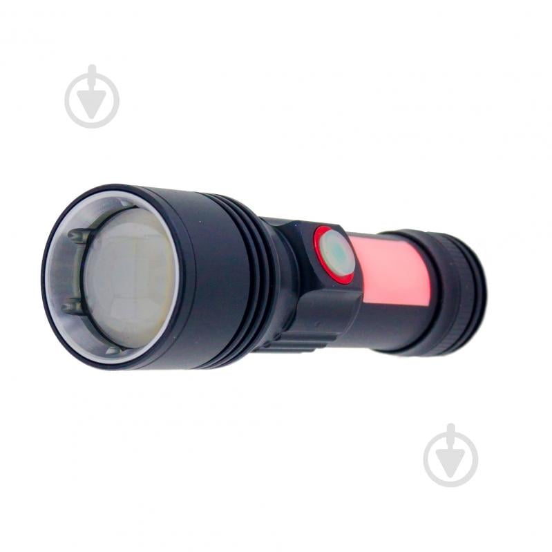 Фонарик аккумуляторный Quantum QM-FL1031 Adept 10W LED zoom + COB c USB черный - фото 8