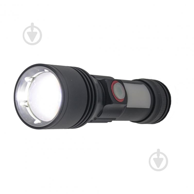 Фонарик аккумуляторный Quantum QM-FL1031 Adept 10W LED zoom + COB c USB черный - фото 6