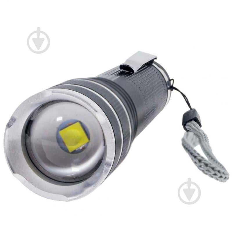 Фонарик аккумуляторный Quantum Helper 10W LED zoom + COB с USB 700 Lm черный QM-FL1032 - фото 2