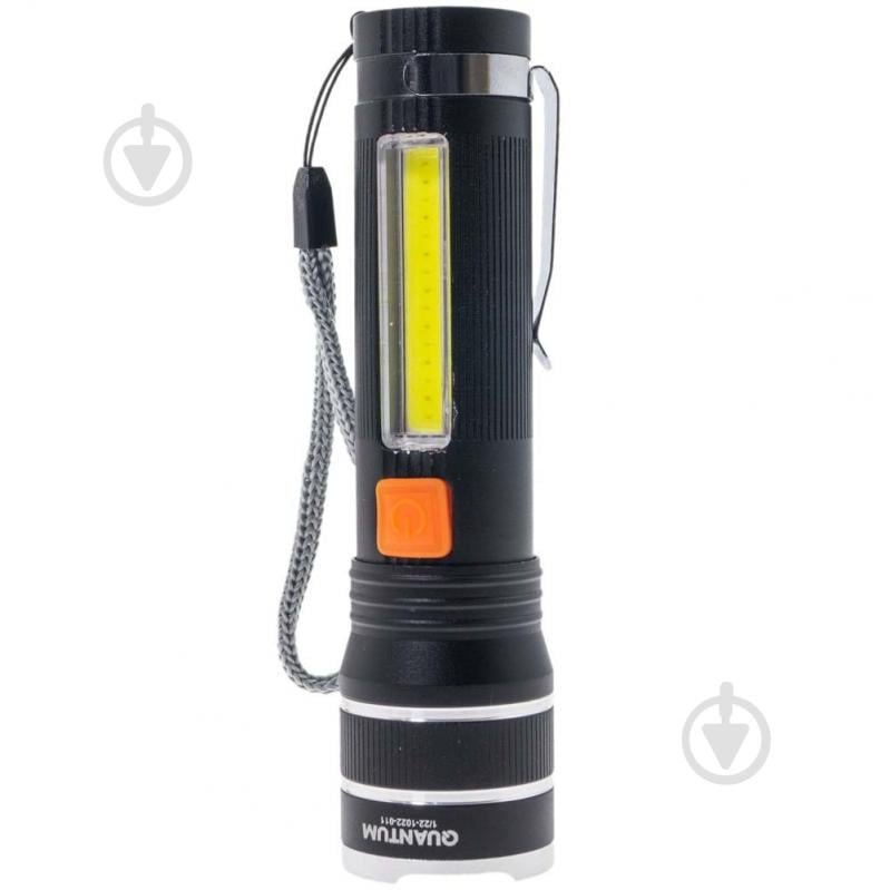 Фонарик аккумуляторный Quantum Helper 10W LED zoom + COB с USB 700 Lm черный QM-FL1032 - фото 1