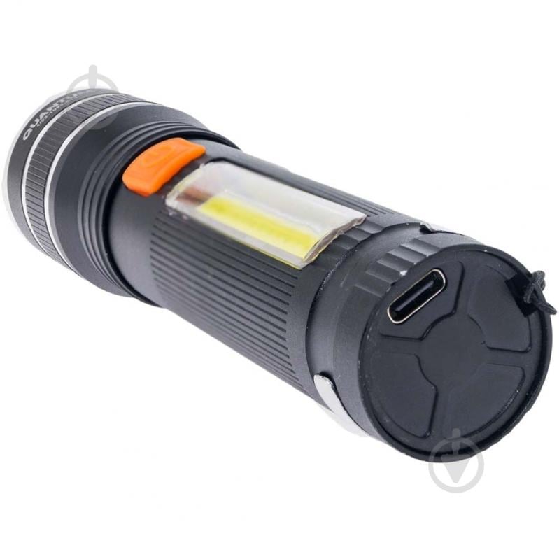 Фонарик аккумуляторный Quantum Helper 10W LED zoom + COB с USB 700 Lm черный QM-FL1032 - фото 6