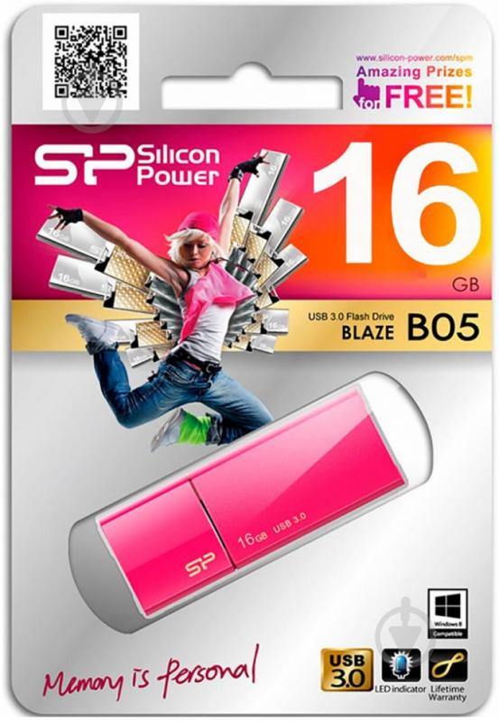 Флеш-пам'ять USB Silicon Power Blaze B05 16 ГБ USB 2.0 peachy (SP016GBUF3B05V1H) - фото 4