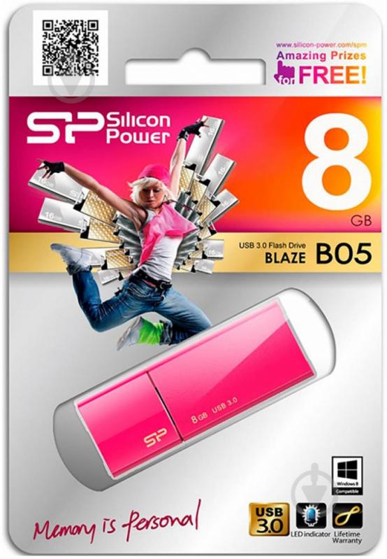 Флеш-пам'ять USB Silicon Power Blaze B05 8 ГБ USB 2.0 peachy (SP008GBUF3B05V1H) - фото 4