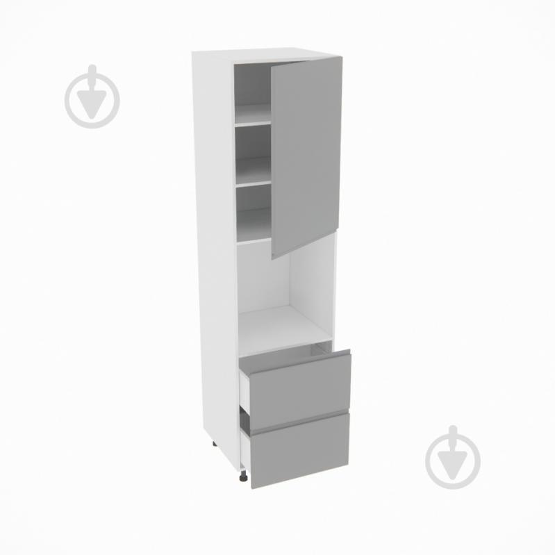 Пенал Влада ( П 60 ДШ (920) FAVORIT правая) серый бархат/белый Світ Меблів - фото 2