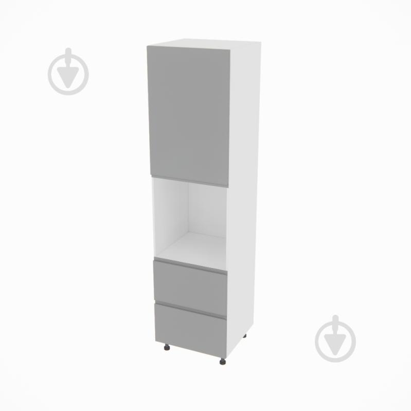 Пенал Влада ( П 60 ДШ (920) FAVORIT левая) серый бархат/белый Світ Меблів - фото 1 Пенал Влада ( П 60 ДШ (920) FAVORIT левая) серый бархат/белый Світ Меблів - фото 1